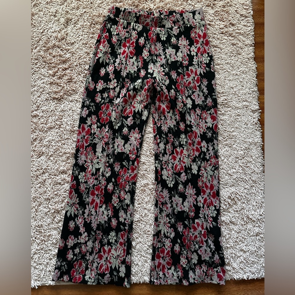 FREE PEOPLE FLOWER PATTERNED FLARE PANTS SMALL/MEDIUM